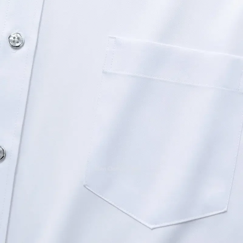 Men's Strech Solid Dress Shirt Anti-Wrinkle Long Sleeve Plain Casual Shirts Male Regular Fit Non-iron Easy Care Work Clothes Man - Image 6