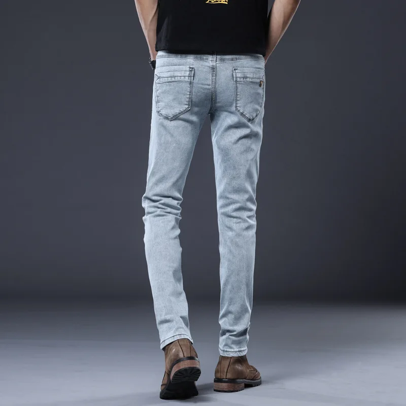 ICPANS Skinny Denim Jeans Men Slim Fit Stretch Mens Jeans Pant Gray Blue 2025 New - Image 4