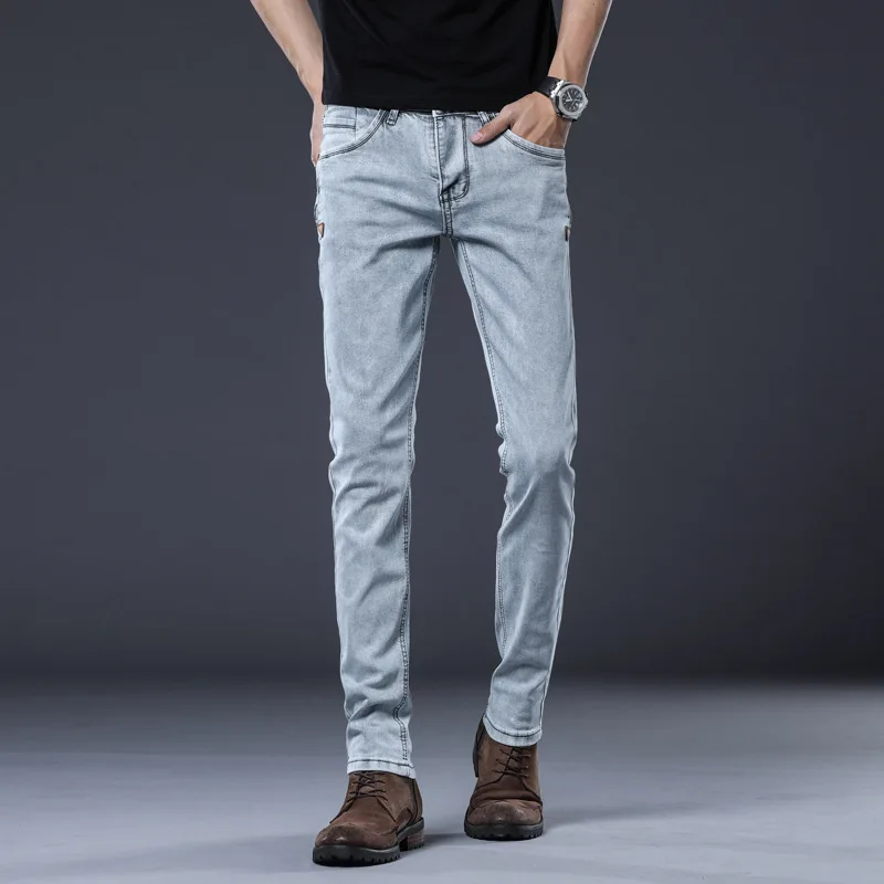 ICPANS Skinny Denim Jeans Men Slim Fit Stretch Mens Jeans Pant Gray Blue 2025 New - Image 3