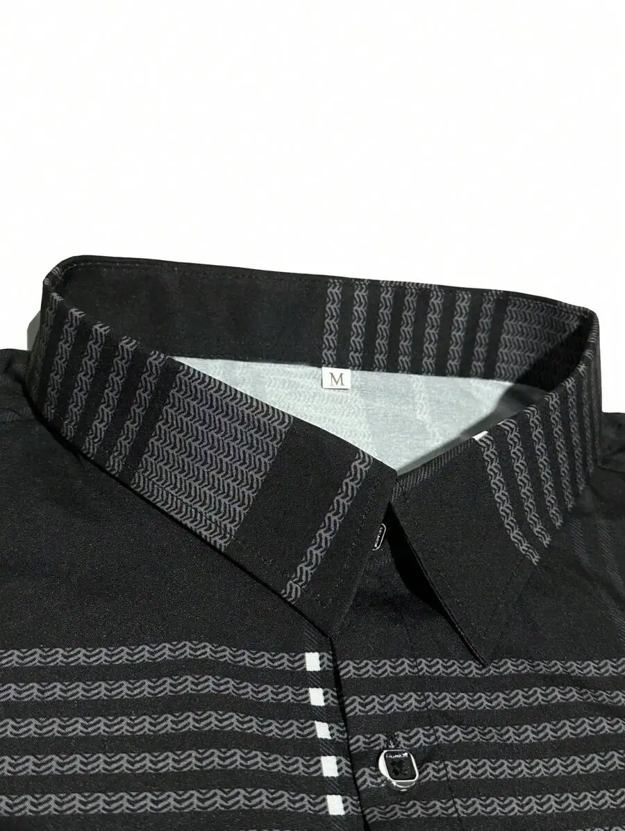 Men's Long Sleeve Plaid Shirt, Classic Fit, Button-Down Collar, All-Season Casual Wear - Image 5