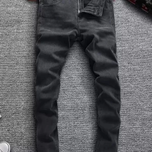 Retro Jeans Men's Black Slim Denim Harajuku Drip Original No accessories or belts included