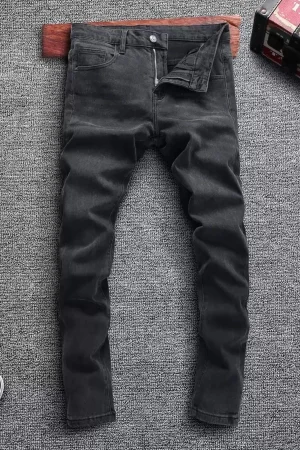 Retro Jeans Men's Black Slim Denim Harajuku Drip Original No accessories or belts included