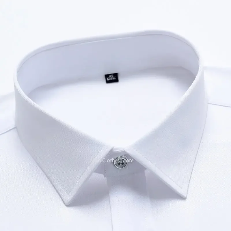 Men's Strech Solid Dress Shirt Anti-Wrinkle Long Sleeve Plain Casual Shirts Male Regular Fit Non-iron Easy Care Work Clothes Man - Image 3